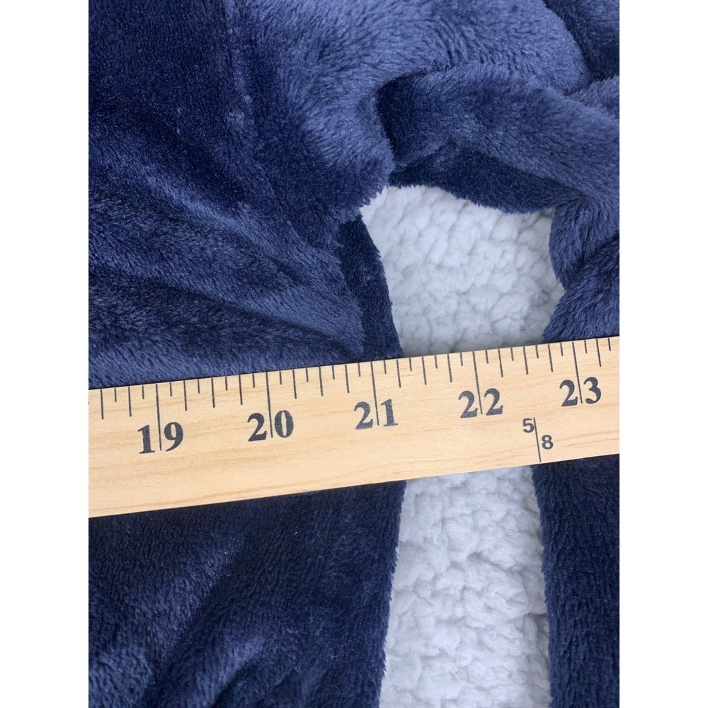 Jaclyn Intimates Plush Fleece Robe Women's Medium Navy Blue NWT Belted - Picture 9 of 9